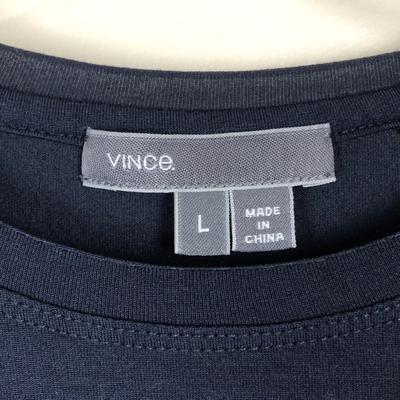 Vince navy blue modal short sleeve classic tee shirt t-shirt - Picture 3 of 6
